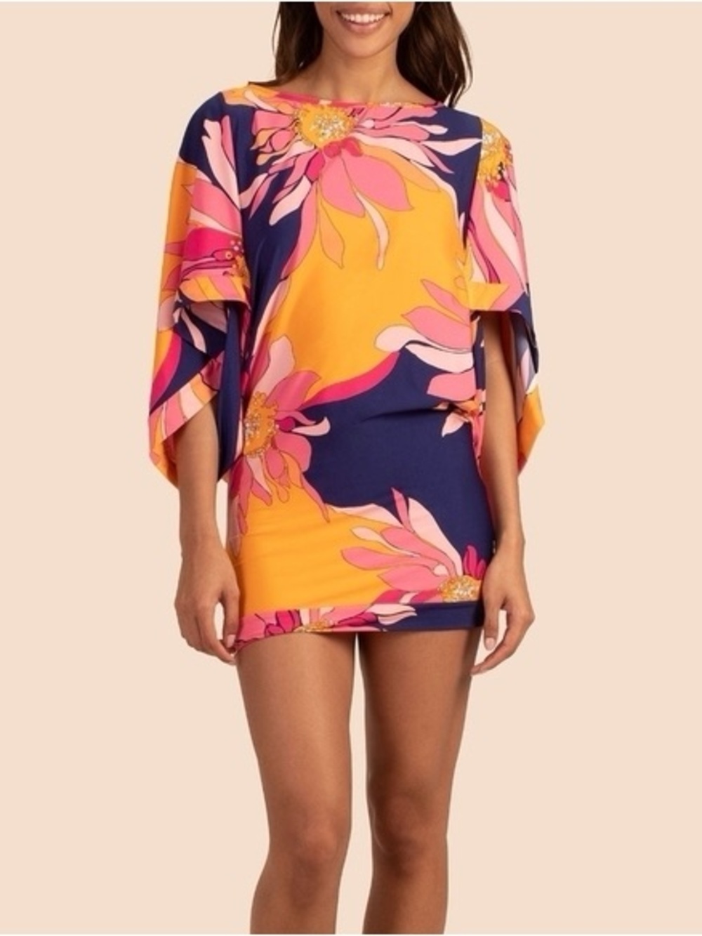 Trina Turk Breeze Floral Swim Tunic Cover Up Size M NWT